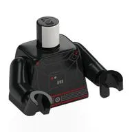 Torso, Dark Trooper Armor, Red Lines Print, Black Arms and Hands