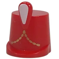 Hat / Imperial Guard Shako with White Plume, Gold Chain Print