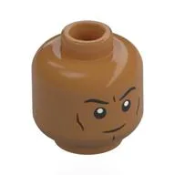 Minifig Head, Eyebrows, Reddish Brown Lines, Angry Stare Print