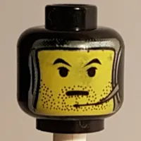 Minifig Head Jango Fett, Balaclava with Silver Framed Face and Headset Print