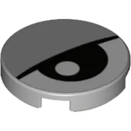 Tile Round 2 x 2 with Bottom Stud Holder with Eye and Eyelid Print