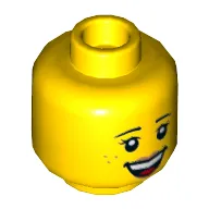 Minifig Head Feldman / Rivera, Eyebrows, Freckles, Open Smile Teeth / Sleeping, Closed Eyes Print
