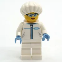 Forensic Detective, White LAb Suit, White Cap