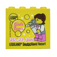 Brick 2 x 4 x 3 with 'LEGOLAND Deutschland Resort LEGO Girls Event 20.-21. Juni' Print