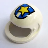 Technic Figure Helmet with Police Yellow Star on Blue/White Shield