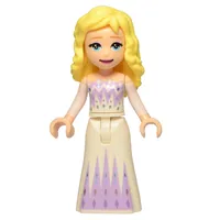 Elsa, Medium Lavender and White Dress, No Cape