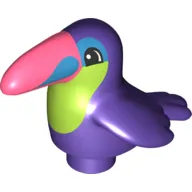 Duplo Animal Bird / Toucan with Dark Azure and Coral Beak and Lime Chest Print