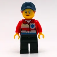 Paramedic, Woman, Red Jacket with Star of Life, Dark Blue Cap with Hair