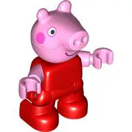 Duplo Figure Child, Pig with Dark Pink Cheeks, Big Smile print