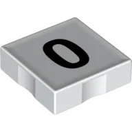 Duplo Tile 2 x 2 with Number '0' Print