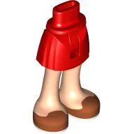 Minidoll Hips and Short Skirt with Light Nougat Legs, Dark Orange Shoes print