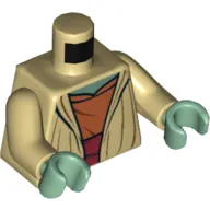 Torso Robe, Open, Dark Orange Shirt with Sash Print (Yoda), Tan Arms, Sand Green Hands