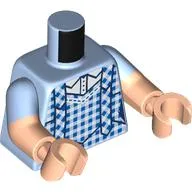 Torso, Dual Molded Arms with Blue Plaid Dress, Straps, White Shirt print, Bright Light Blue Sleeves Pattern, Light Nougat Arms and Hands