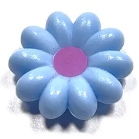 Clikits Icon, Flower 2 x 2 Large, 10 Petals with Pin [Frosted] with Dark Pink Center Print