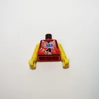 Torso Basketball Jersey, NBA Logo and '4' Print, Long One Piece Arms Yellow (NBA)