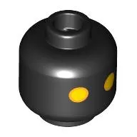 Minifig Head Jawa, Yellow Eyes, Orange Border print