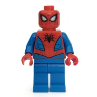 Spider-Man with Dark Red Webbing and Plain Blue Legs