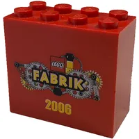 Brick 2 x 4 x 3 with 'LEGO FABRIK 2006' Print