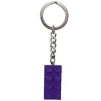 Key Chain, Chrome Chain and Ring with 2 x 4 Brick