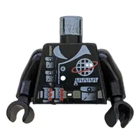 Torso Jacket with Alpha Team Logo, Utility Belt and Pouches Print, Black Arms and Hands