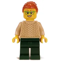 Tan Torso, Dark Green Legs, Dark Orange Hair