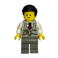 Light Bluish Grey Torso Jacket, Dark BLuish Grey Legs, Black Hair