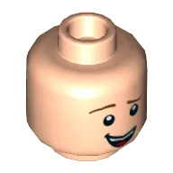 Minifig Head Woody, Raised Eyebrow, Open Mouth Smile / Closed Mouth Smile Print