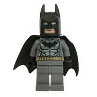 Batman, Dark Bluish Gray Suit, Black Cape and Cowl, Light Nougat Head, Dark Bluish Gray Hips, Muscles Outline