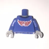 Torso Shirt with Red Wings and 2 x 2 Brick Print, Blue Arms, Light Bluish Gray Hands