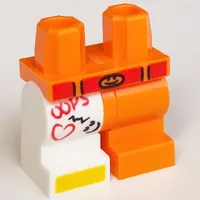 Hips and Odd Medium Legs, Orange Left Leg, White Right Leg, Red Belt, Black and Red Writings on Cast Print