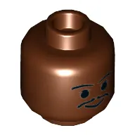 Minifig Head Lando Calrissian, Moustache Thin, Standard Grin, Eyebrows, Small Eyelashes Print