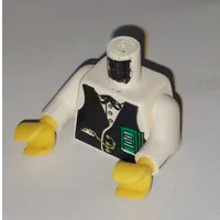 Torso Vest, Gold Fob and $100 Bills Print (Banker), White Arms, Yellow Hands