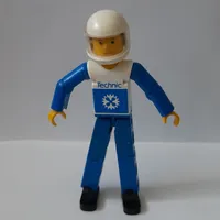 Technic Figure Blue Legs, White Top with Blue Arms, White Helmet