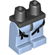 Hips and Bright Light Blue Legs with Black Safety Belt/Harness Print