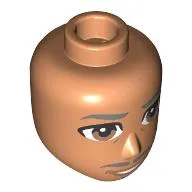 Minidoll Head Male Dark Bluish Grey Eyebrows, Moustaches, Goatee, Brown Eyes