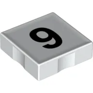 Duplo Tile 2 x 2 with Number '9' Print