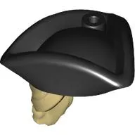Hair and Hat, Pirate Hat Tricorne Black with Ponytail
