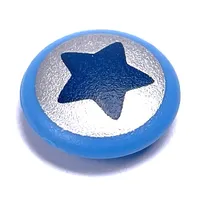 Clikits Icon, Round 2 x 2 Large with Pin, Black Star on Silver Print