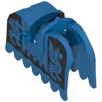 Animal / Creature Accessory, Horse Barding with Black Dragons (Black on Blue) Print