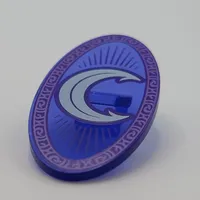 Shield Ovoid with Grip and Light Aqua 'C', Dark Purple Decorations Print