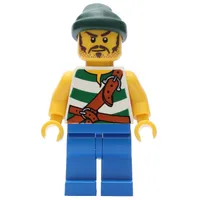 Pirate - Green Stripes, Blue Legs, Dark Green Bandana