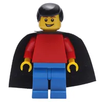 Red Torso, Blue Legs, Black Hair, Black Cape