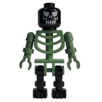 Skeleton, Evil Face, Black and Sand Green