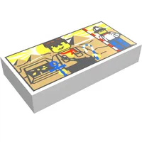 Tile 1 x 2 with Minifig and Pyramids Print