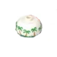 Pen Bead, Round Orb with Palm Trees Print