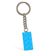Key Chain, Chrome Chain and Ring with 2 x 4 Brick
