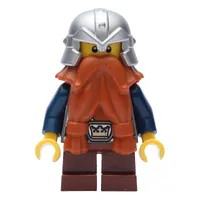Dwarf, Dark Orange Beard, Metallic Silver Helmet