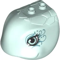 Animal Body Part, Turtle Head with Eyes and Sand Blue Swirls Print