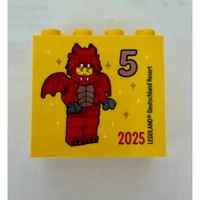 Brick 2 x 4 x 3 with 'LEGOLAND Deutschland Resort 5 2025', (Besuchsmeister Bronze) Print