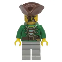 Pirate - Green Jacket, Light Bluish Grey Legs, Brown Tricorne